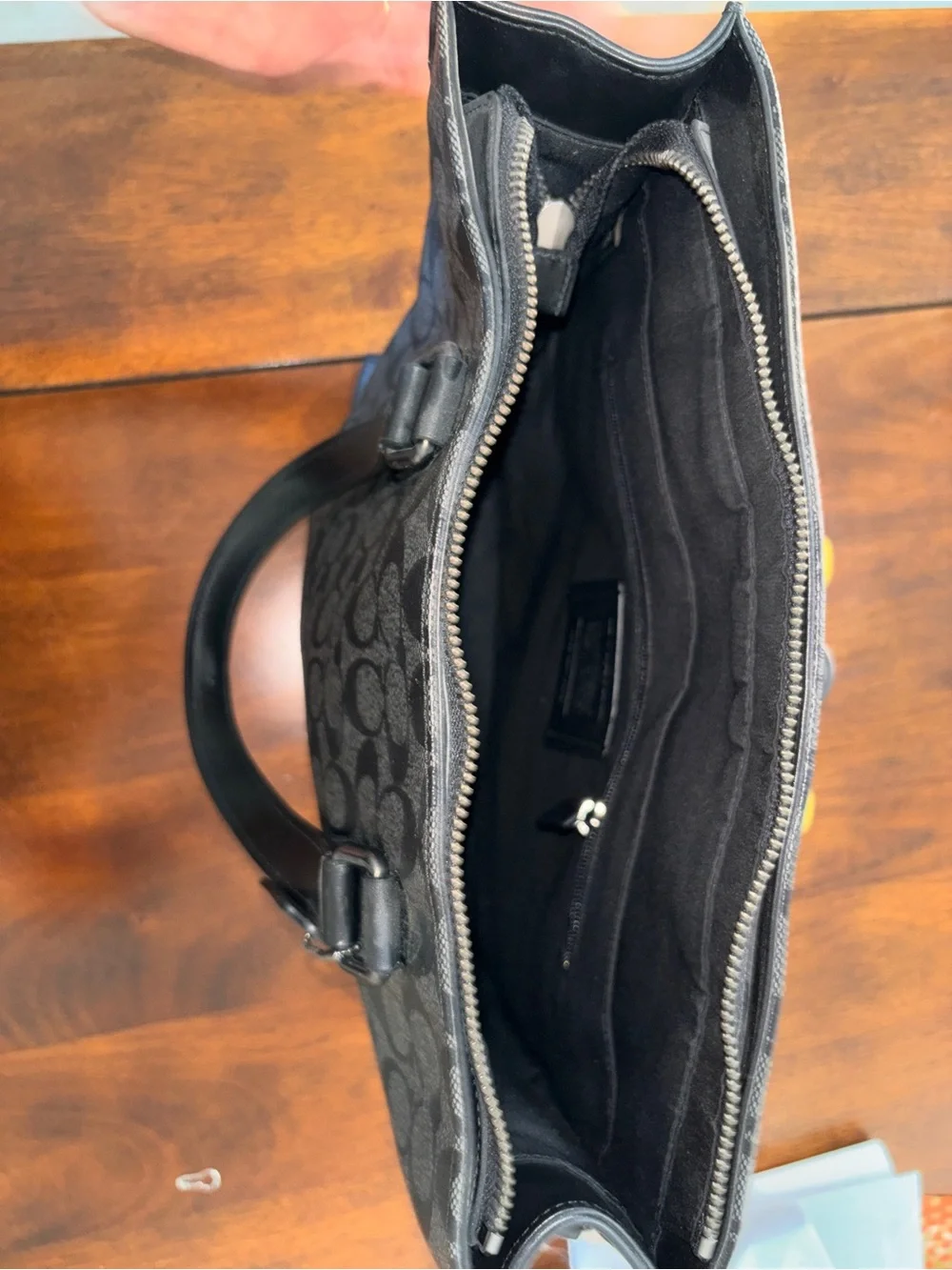 Coach Black/Charcoal Signature Tote